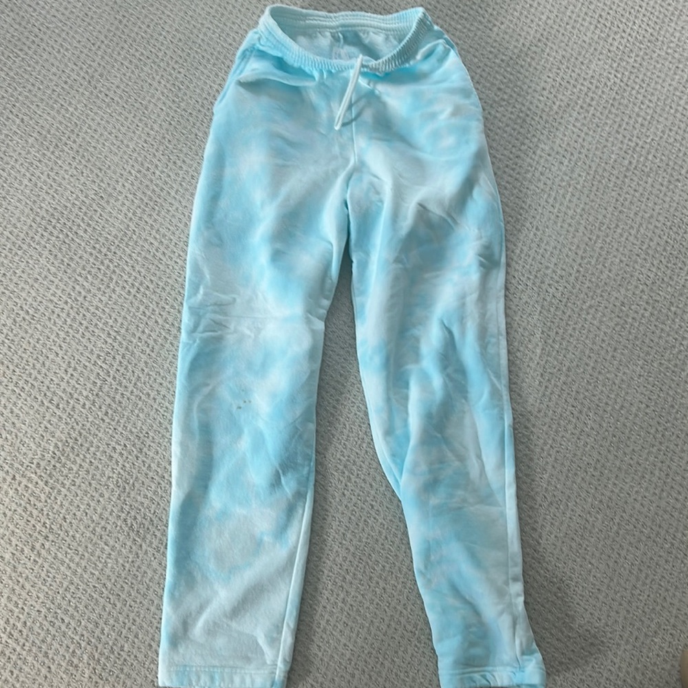 custom blue dye sweatpants